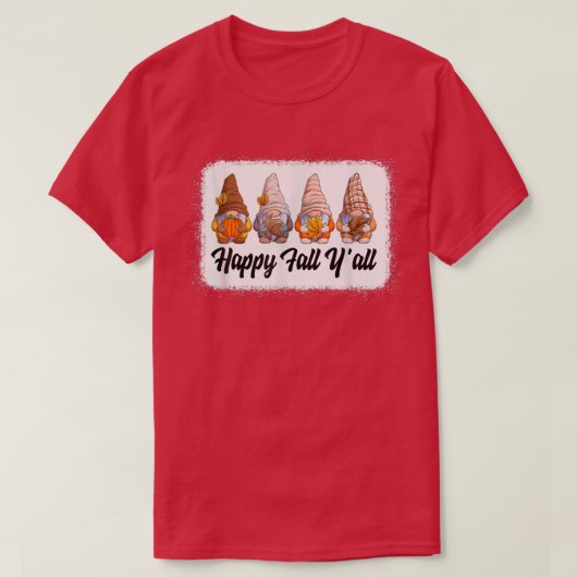 Happy Fall Yall Gnomes Leopard Kürbis Herbst als T-Shirt (Design vorne)