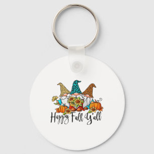 Happy Fall Y'all Gnomes Leopard Pumpkin Herbst als Schlüsselanhänger