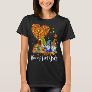 Happy Fall Y'all Gnomes Pumpkin Autumn Vibes Danke T-Shirt