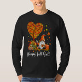 Happy Fall Y'all Gnomes Pumpkin Autumn Vibes Thank T-Shirt (Vorderseite)