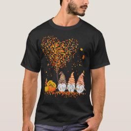 Happy Fall Y'all Gnomes Pumpkin Funny Herbst Herz T-Shirt