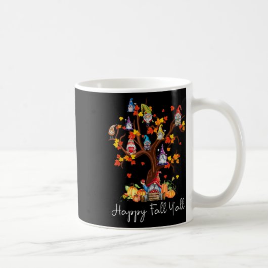 Happy Fall Y'all Gnomes Pumpkin Herbstbaum Dank Kaffeetasse (Rechts)