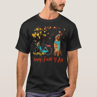 Happy Fall Y'All Golden Retriever Hund Herbst Bicy T-Shirt