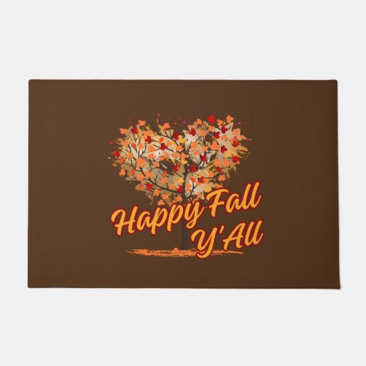 Happy Fall Y'All Heart Tree Fußmatte (Vorderseite)