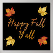 Happy Fall Y'all Herbst Ahornleaf Poster (Vorne)