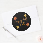 Happy Fall Y'all Herbst Ahornleaf Runder Aufkleber (Umschlag)