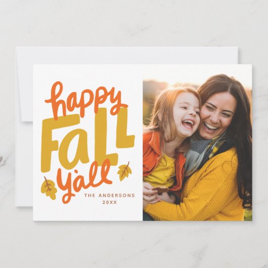 Happy Fall Y'all Herbst Fotokarte (Vorderseite)