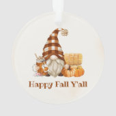 Happy Fall Y'all Herbst Gnomes Erntedank Ornament (Rückseite)