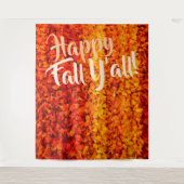 Happy Fall Y'all Herbst Herbstlaub Party Hintergru Wandteppich (Vorderseite)