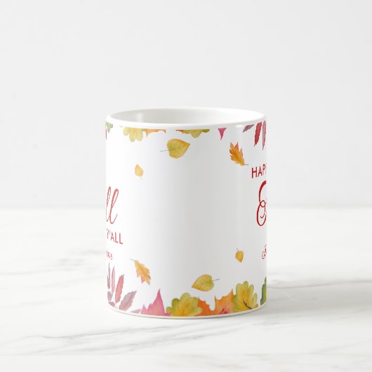 Happy Fall Y'all Herbst Leaves Kaffeetasse (Mittel)