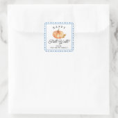 Happy Fall Y'all | Herbst | Personalisierter Name Quadratischer Aufkleber (Tasche)