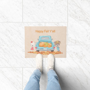Happy Fall Y'all Herbst Thema Bears Pumpkin Truck Fußmatte