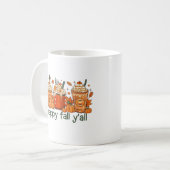 Happy Fall Y'all, Herbst und Pumpkin Gewürz Kaffeetasse (Vorderseite Links)
