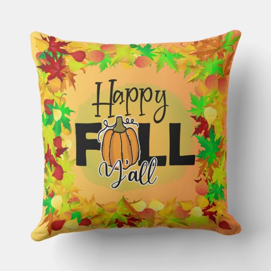 Happy fall ya'll Herbsternte Erntedank Liebe Kissen (Rückseite)