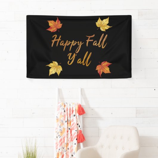 Happy Fall Y'all Herbstmapelleaf Banner (Insitu)