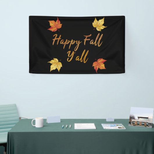 Happy Fall Y'all Herbstmapelleaf Banner (Messeveranstaltung)