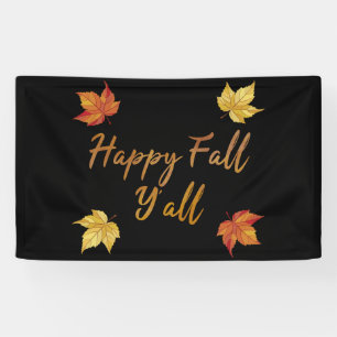 Happy Fall Y'all Herbstmapelleaf Banner