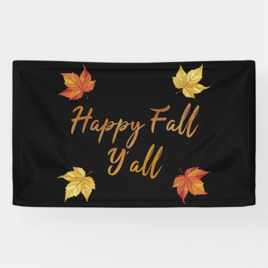 Happy Fall Y'all Herbstmapelleaf Banner (Horizontal)