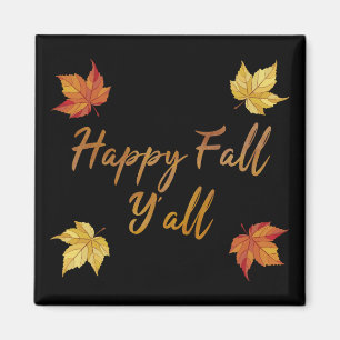 Happy Fall Y'all Herbstmapelleaf Magnet