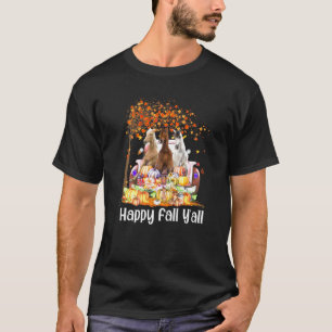 Happy Fall Y'all Horse Halloween Pumpkin Herbst Th T-Shirt