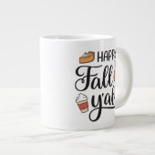 Happy Fall Y'all Jumbo-Tasse (Vorderseite Rechts)