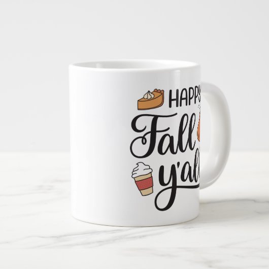 Happy Fall Y'all Jumbo-Tasse (Vorderseite Rechts)