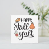 Happy Fall Y'all Karte (Stehend Vorderseite)