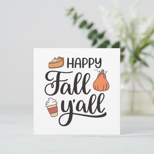 Happy Fall Y'all Karte (Stehend Vorderseite)