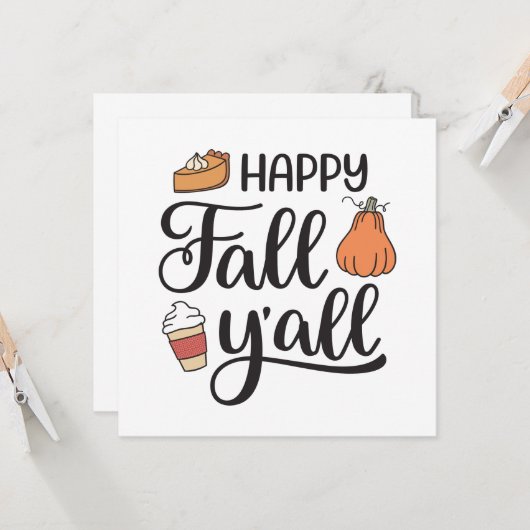 Happy Fall Y'all Karte (Vorderseite/Rückseite Beispiel)