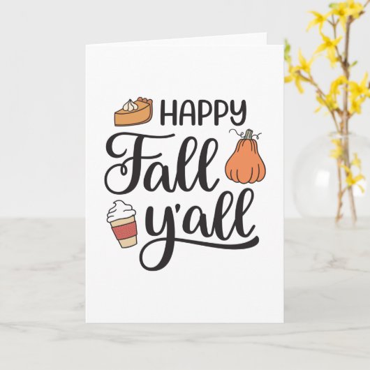 Happy Fall Y'all Karte (Gelbe Blume)