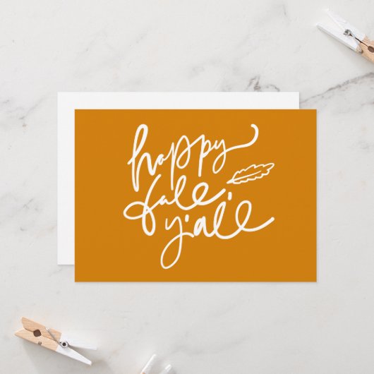 Happy Fall Y'all Karte (Vorderseite/Rückseite Beispiel)