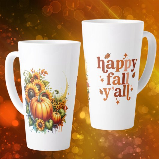 Happy Fall Y'all Keramik Latte Tasse