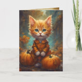 Happy Fall Y'all Kitten, Pumpkin Patch Cat Karte (Vorderseite)