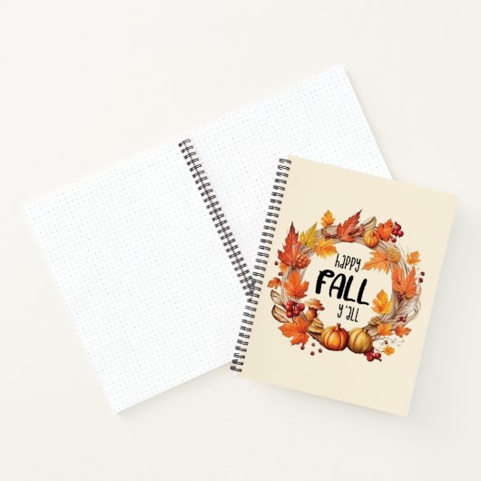Happy Fall Y'all - Kürbis und Herbst verlassen Kra Notizblock (Innenseite)
