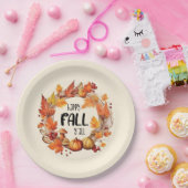 Happy Fall Y'all - Kürbis und Herbst verlassen Kra Pappteller (Party)