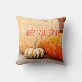 Happy Fall y'all Kürbisfoto-Brauch Kissen