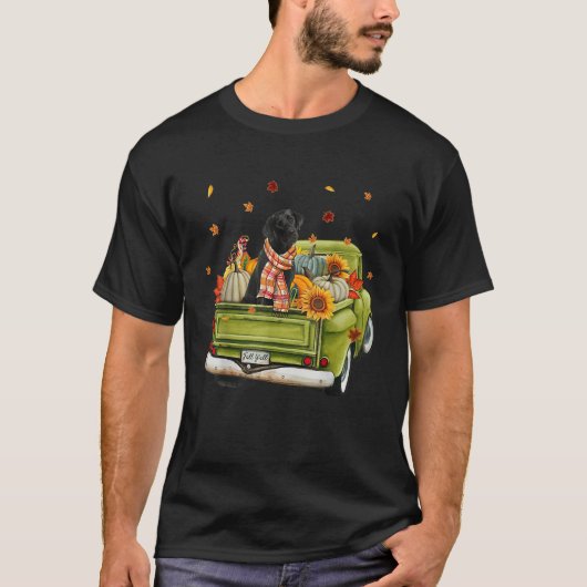 Happy Fall Yall Labrador Hund auf Truck Pumpkin Fa T-Shirt (Vorderseite)
