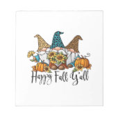 Happy Fall Y'all Leopard Gnome Notizblock (Vorderseite)