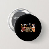 Happy Fall Y'all Leopard Print Pumpkins Footbyll A Button (Vorne & Hinten)