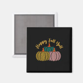 Happy Fall Y'all Leopard Pumpkin für Herbst Lover Magnet (Vorderseite/Rückseite)