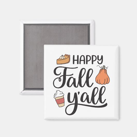 Happy Fall Y'all Magnet (Vorderseite/Rückseite)