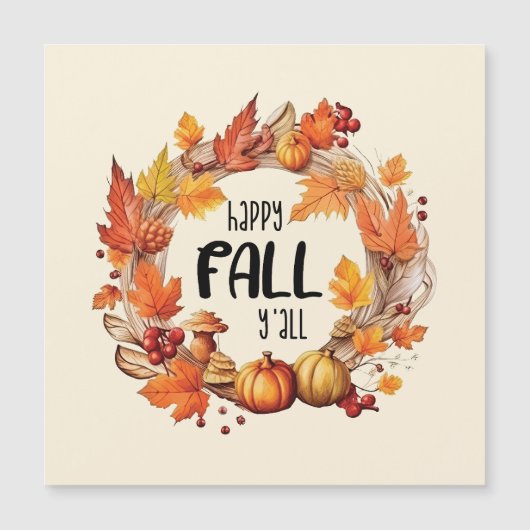 Happy Fall Y'all Magnetkarte (Vorderseite)