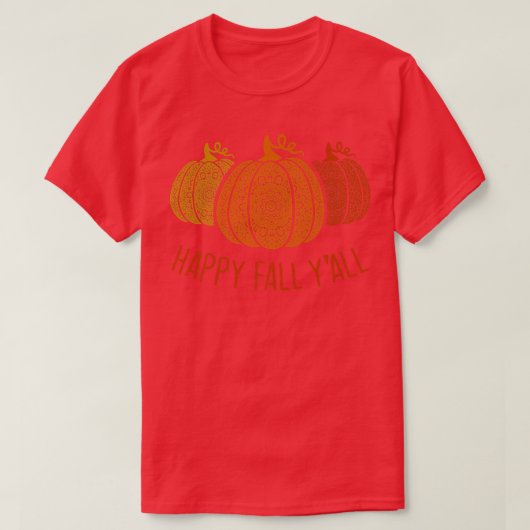 Happy Fall Y'all Mandala Pumpkins Herbstsaison T-Shirt (Design vorne)