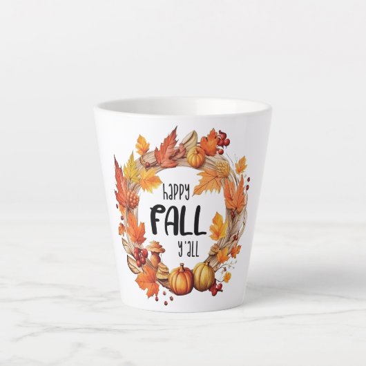 Happy Fall Y'all Milchtasse (Vorderseite)