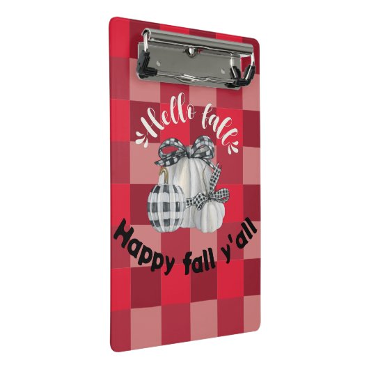 Happy Fall Y'all Mini Klemmbrett (Schrägansicht)