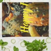 Happy Fall Ya'll mit Gourmets auf einem Geschirrtuch (Gefaltet)
