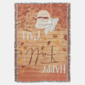 Happy Fall Y'all mit Kaffee und Herbst Blätter Decke (Vorderseite Vertikal)