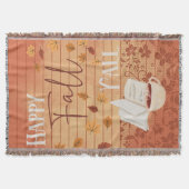 Happy Fall Y'all mit Kaffee und Herbst Blätter Decke (Vorderseite)