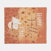 Happy Fall Y'all mit Kaffee und Herbst Blätter Fleecedecke (Vorderseite (Horizontal))