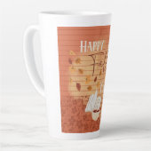 Happy Fall Y'all mit Kaffee und Herbst Blätter Milchtasse (Linke Ecke)